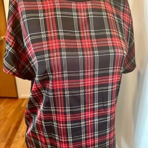 Tommy Hilfiger Red and Black Plaid Dress Top
